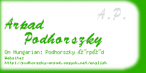 arpad podhorszky business card